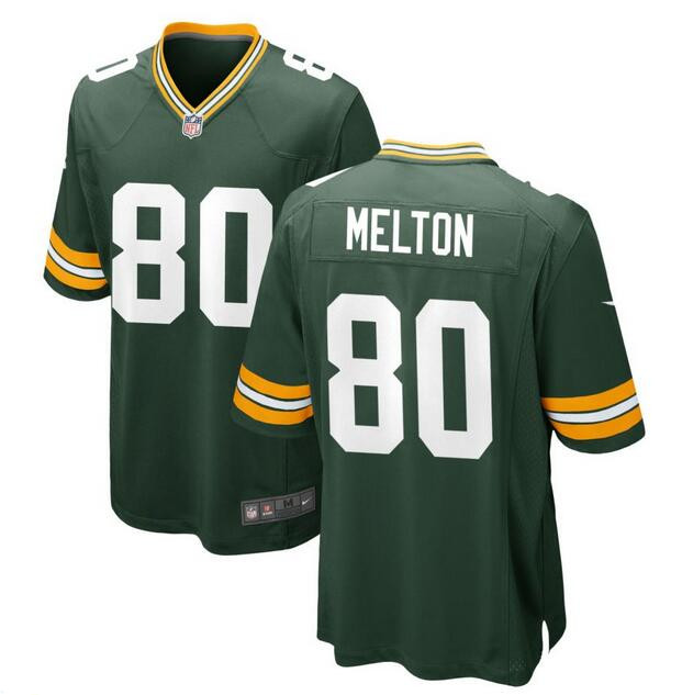 Men's Green Bay Packers #80 Bo Melton Green Stitched Game Jersey